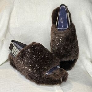 UGG Brown Fuzzy Sandals
